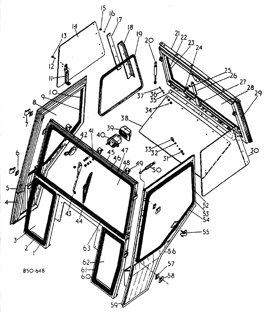 Схема запчастей Case IH 884 - (13-038) - SAFETY CAB (05) - SUPERSTRUCTURE