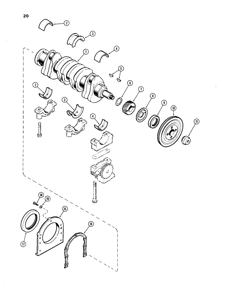 Схема запчастей Case IH 201 - (20) - CRANKSHAFT 