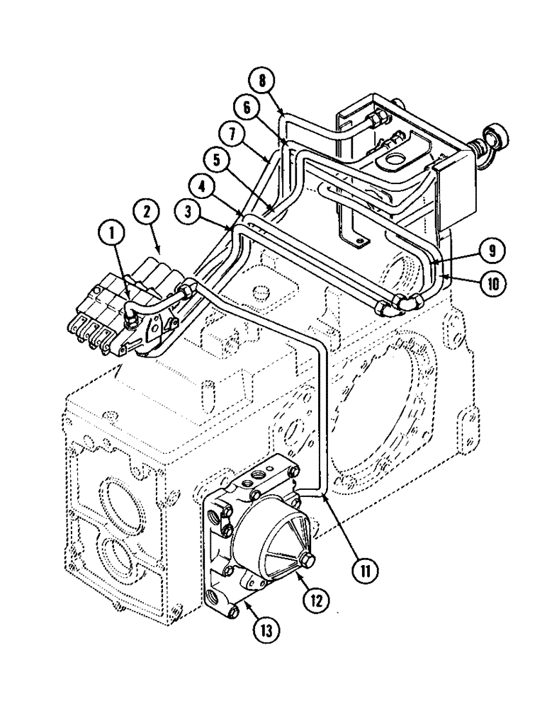 Схема запчастей Case IH 885 - (1-018) - PICTORIAL INDEX, AUXILIARY VALVES AND PIPING, WITH CAB (00) - PICTORIAL INDEX