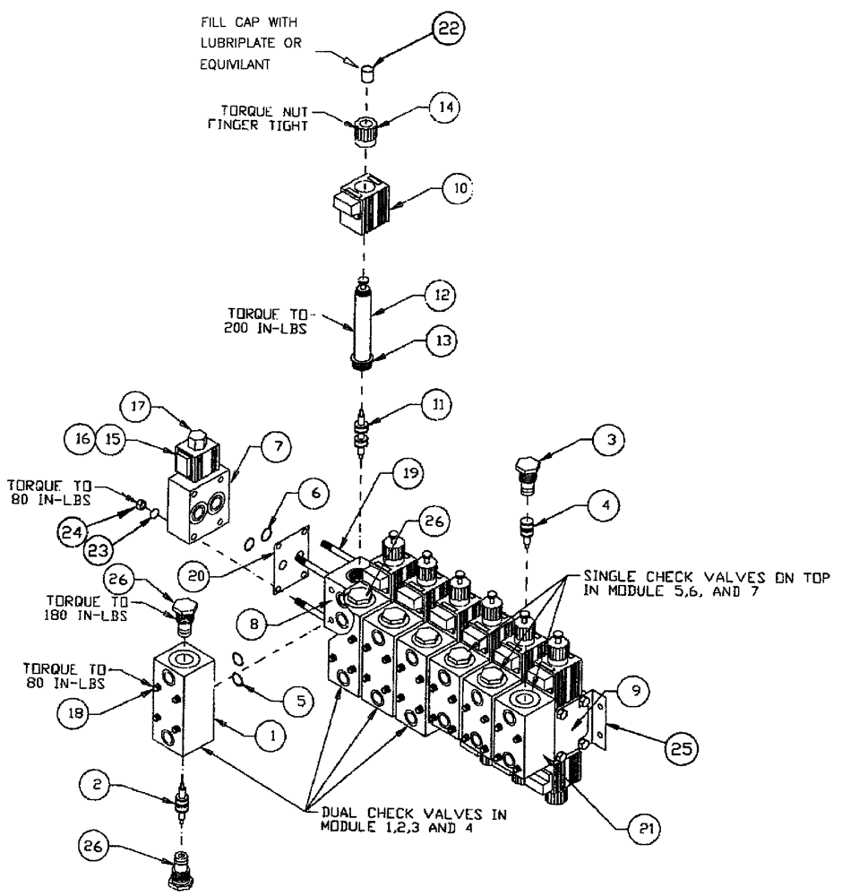 Схема запчастей Case IH 3185 - (06-016) - 7 - BANK DIRECTIONAL VALVE Hydraulic Plumbing