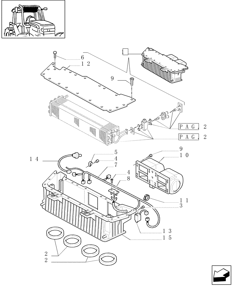 Схема запчастей Case IH MXM130 - (1.94.2/ B[01]) - AIR CONDITIONING BREAKDOWN - D4995 (10) - OPERATORS PLATFORM/CAB