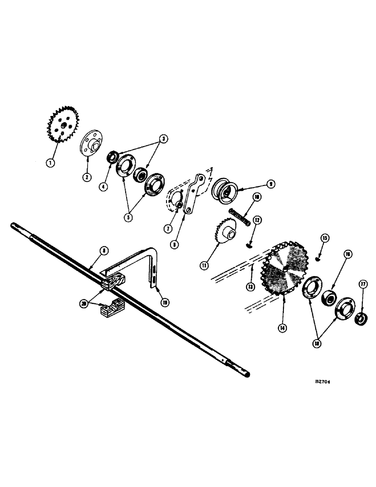 Схема запчастей Case IH 1060 - (072) - MAIN HEADER DRIVE JACKSHAFT (58) - ATTACHMENTS/HEADERS