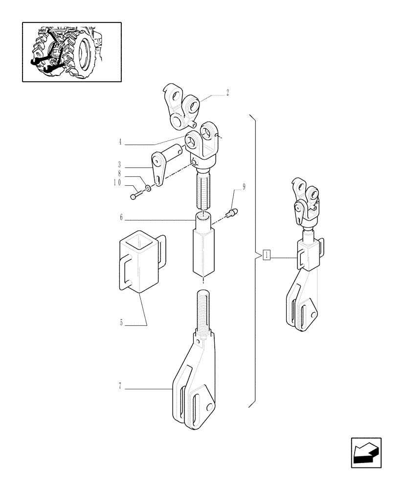 Схема запчастей Case IH MXM155 - (1.89.6/ D[01A]) - LINK - ASSEMBLY BREAKDOWN - D5165 (09) - IMPLEMENT LIFT