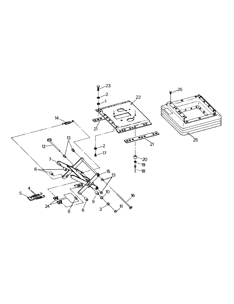 Схема запчастей Case IH KM-225 - (01-12) - SEAT ASSEMBLY, UPPER SUSPENSION (10) - CAB