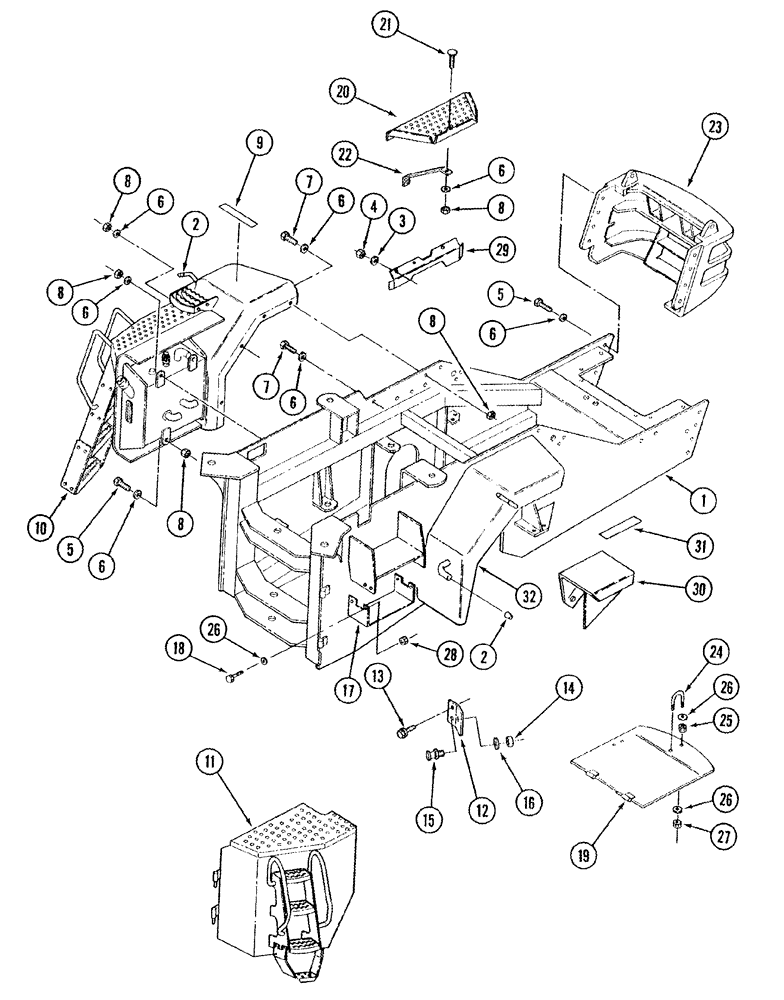 Схема запчастей Case IH STX375 - (09-30) - FRONT FRAME STX 375, STX 440 (09) - CHASSIS/ATTACHMENTS