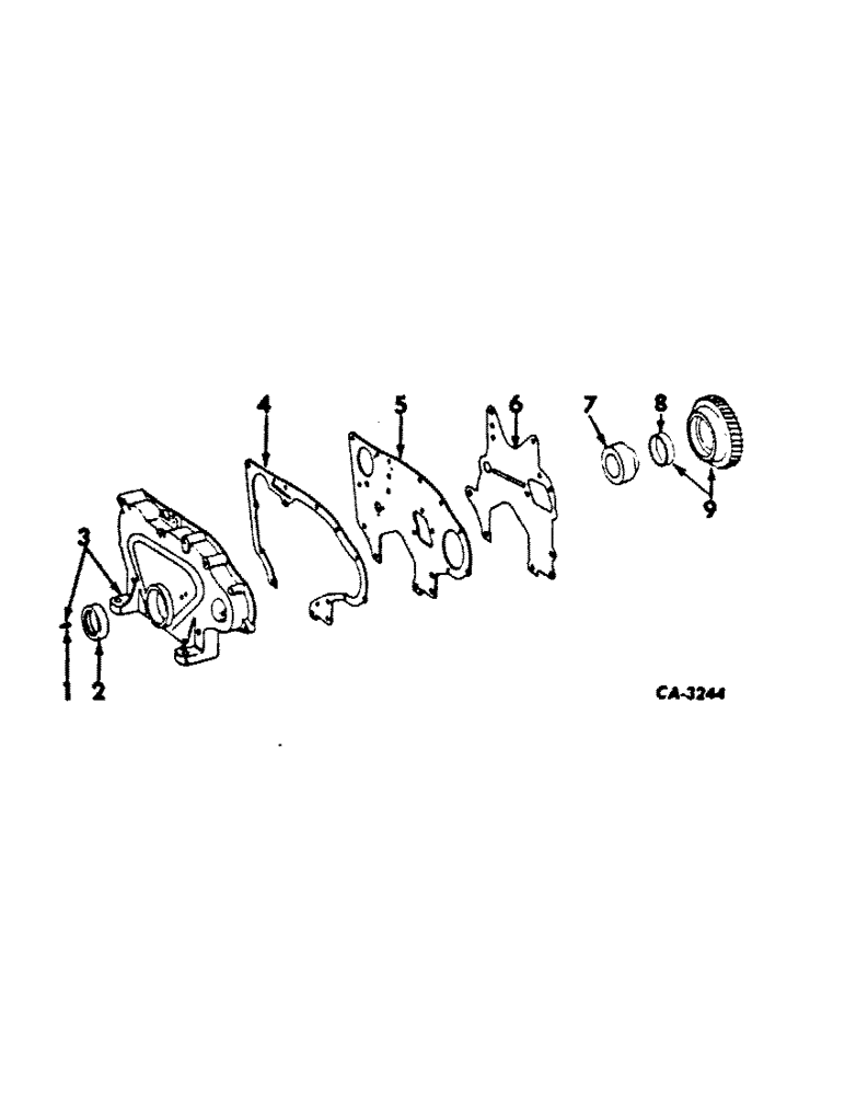 Схема запчастей Case IH C-175 - (F-14) - CRANKCASE FRONT COVER AND IDLER GEAR, 375 WINDROWERS 