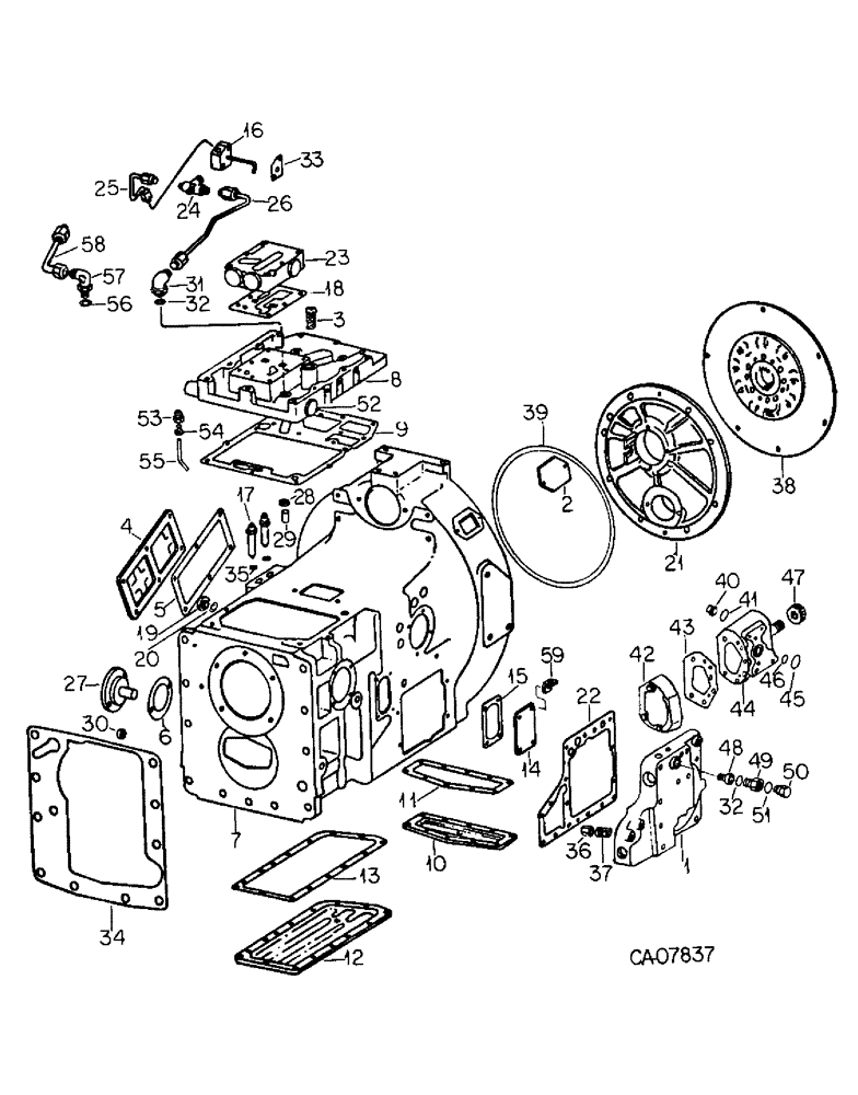 Схема запчастей Case IH 3488 - (07-01) - DRIVE TRAIN, HYDROSTATIC HOUSING, COVERS, DRIVE PLATE HYD. PUMPS, MULT. CONTROL VALVE & CONNECTIONS (04) - Drive Train