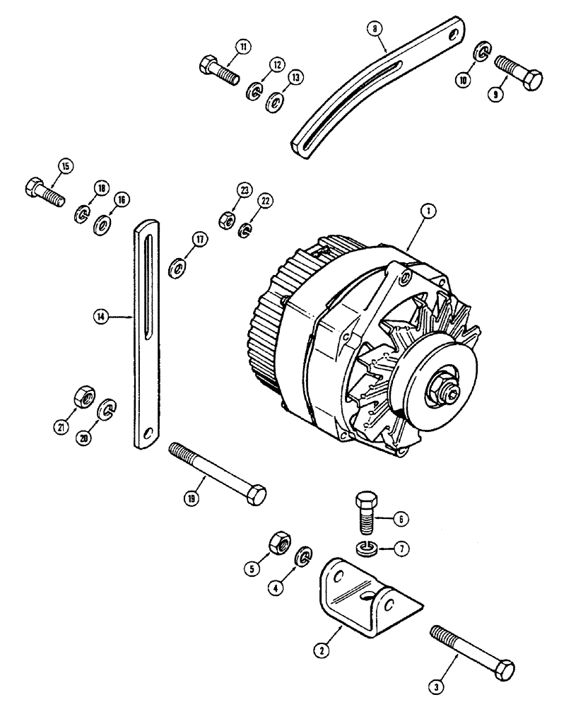 Схема запчастей Case IH 2390 - (4-124) - ALTERNATOR MOUNTING (04) - ELECTRICAL SYSTEMS