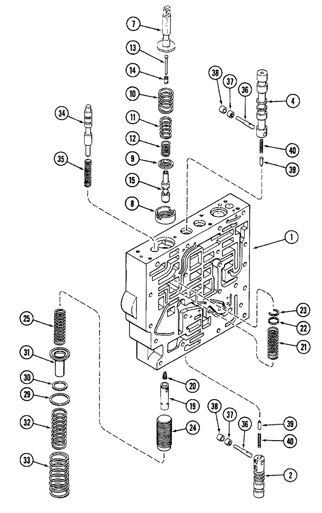 Схема запчастей Case IH 7230 - (6-036) - TRANSMISSION CONTROL VALVE ASSEMBLY, BODY SECTION, CREEPER VALVE BODY AND LOWER PLATE (06) - POWER TRAIN