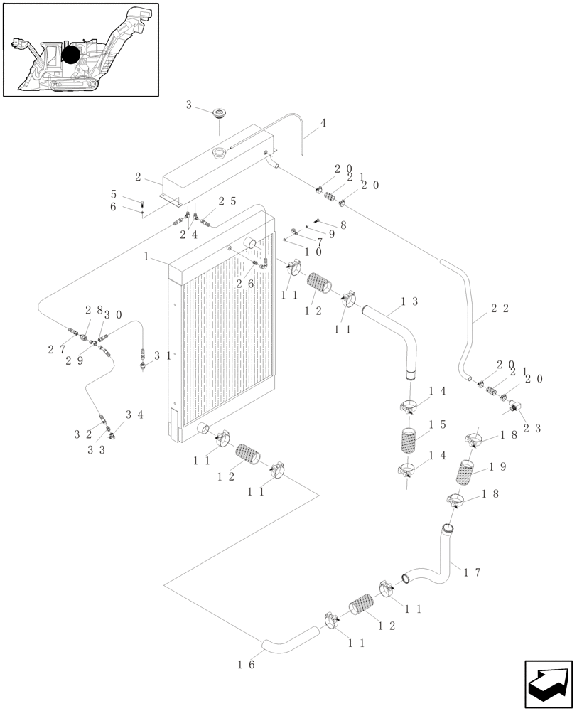 Схема запчастей Case IH A4000 - (C02.02[01]) - WATER RADIATOR Engine & Engine Attachments