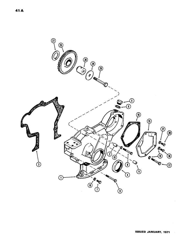 Схема запчастей Case IH 1170 - (041A) - TIMING GEAR COVER AND IDLER GEAR, (451B) DIESEL ENGINE (03) - FUEL SYSTEM