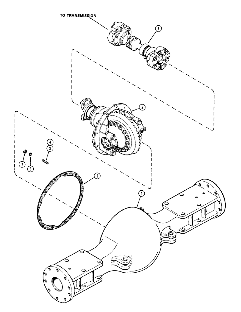 Схема запчастей Case IH 2470 - (100) - FRONT AXLE HOUSING AND DIFFERENTIAL CARRIER ASSEMBLY (05) - STEERING