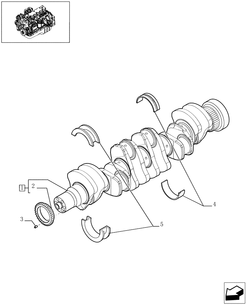 Схема запчастей Case IH F4HE9684D J101 - (0.08.0[01]) - CRANKSHAFT (504068995) 