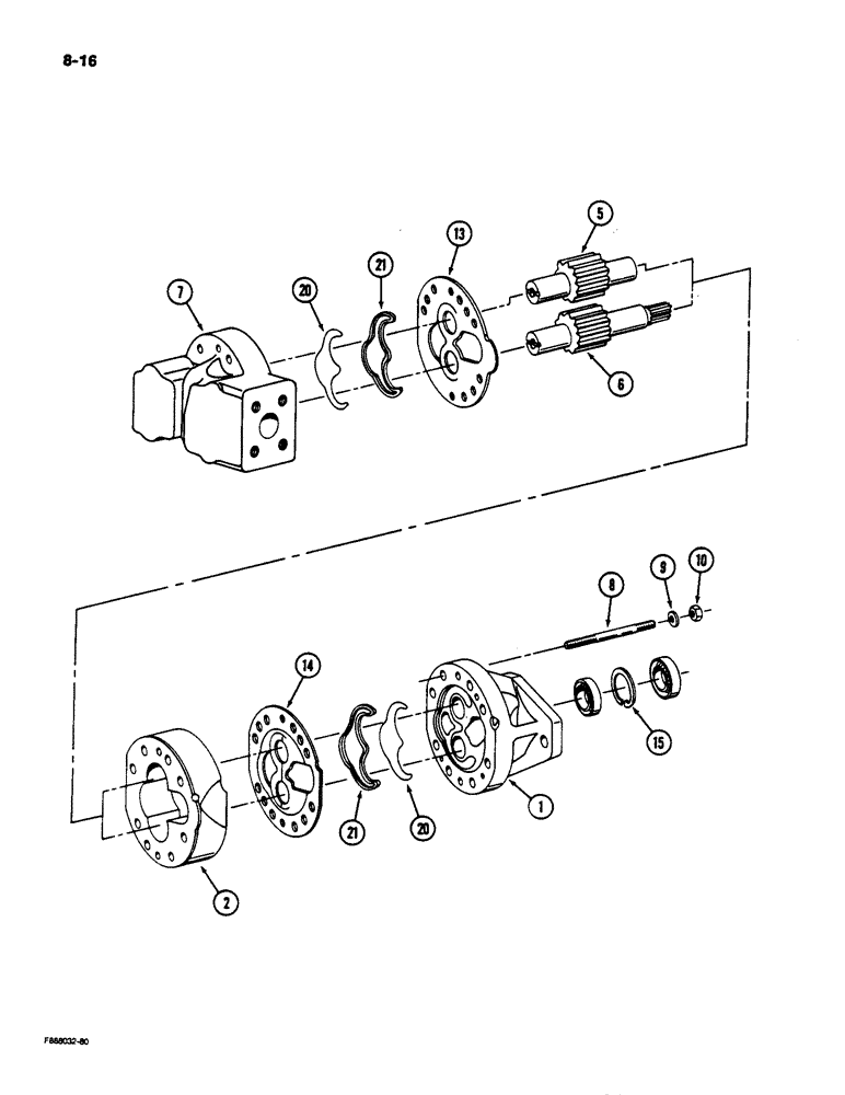 Схема запчастей Case IH 9170 - (8-16) - HYDRAULIC GEAR PUMP ASSEMBLY (08) - HYDRAULICS