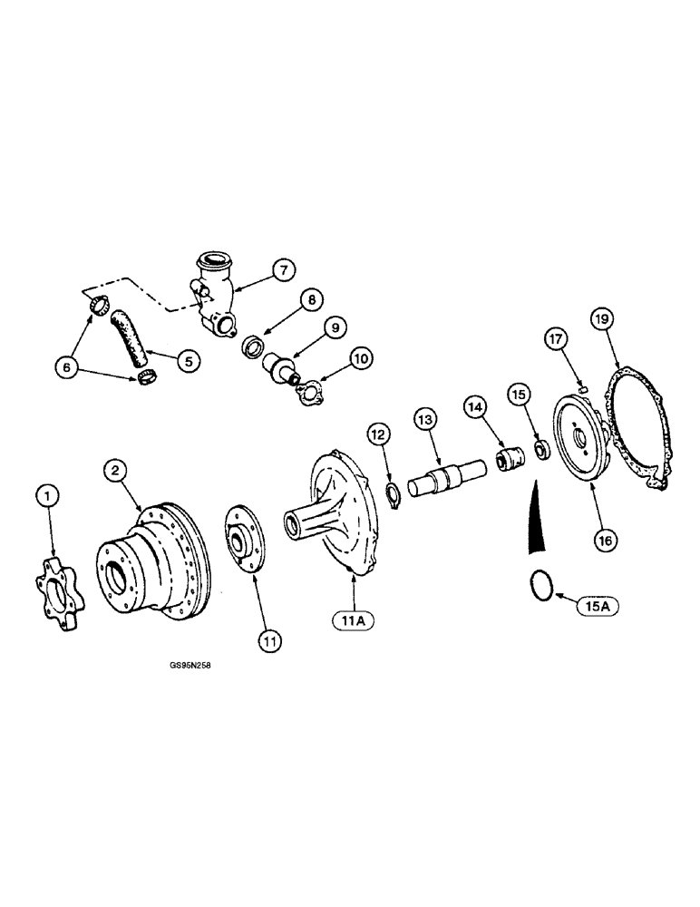 Схема запчастей Case IH D-466 - (9E-168) - THERMOSTAT AND WATER PUMP 