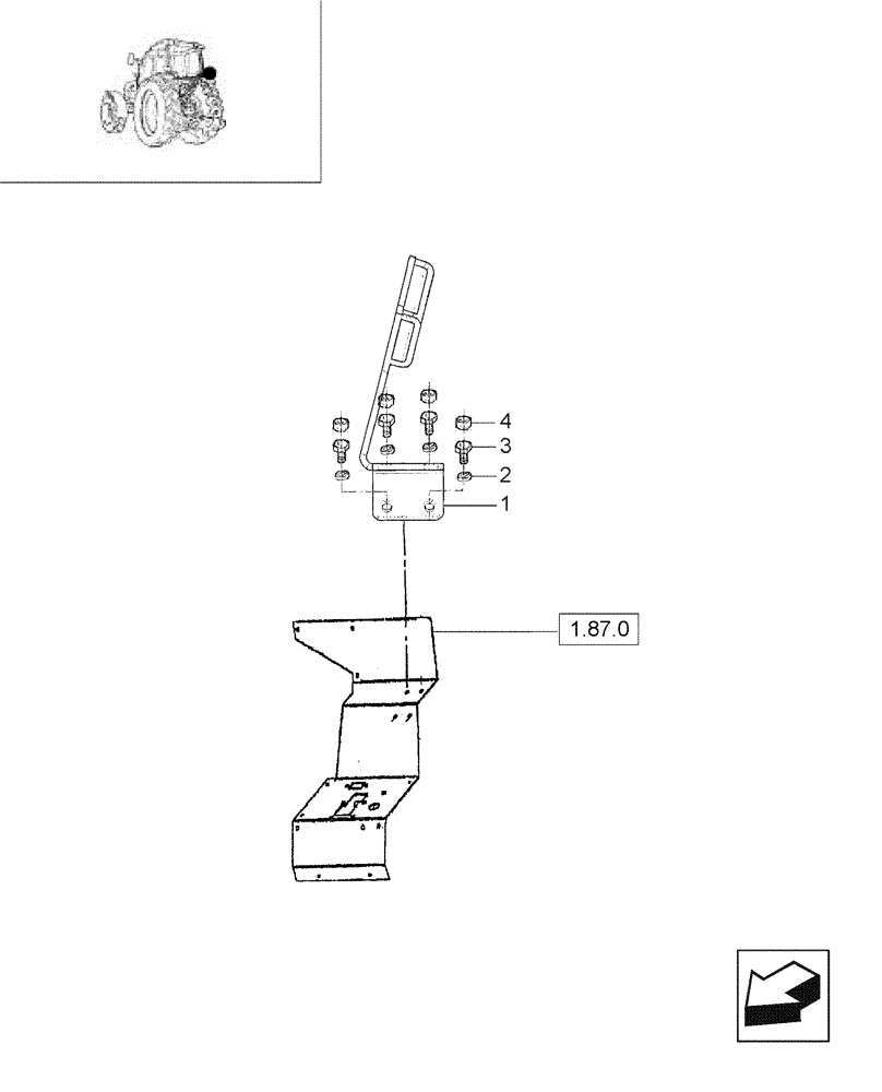 Схема запчастей Case IH JX85 - (1.92.0[50]) - CAB - TRAILER BRAKE LEVER - SUPPORT (10) - OPERATORS PLATFORM/CAB