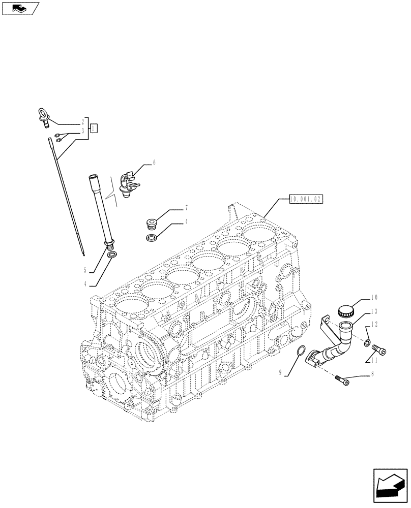 Схема запчастей Case IH F3BFE613B A002 - (10.102.03) - OIL LEVEL CHECK (504126782 - 504124642 - 504383131) (10) - ENGINE