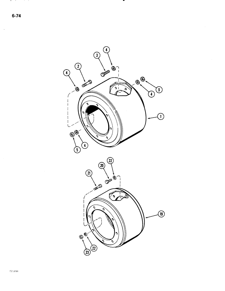 Схема запчастей Case IH 2096 - (6-074) - DUAL WHEEL SPACER (06) - POWER TRAIN