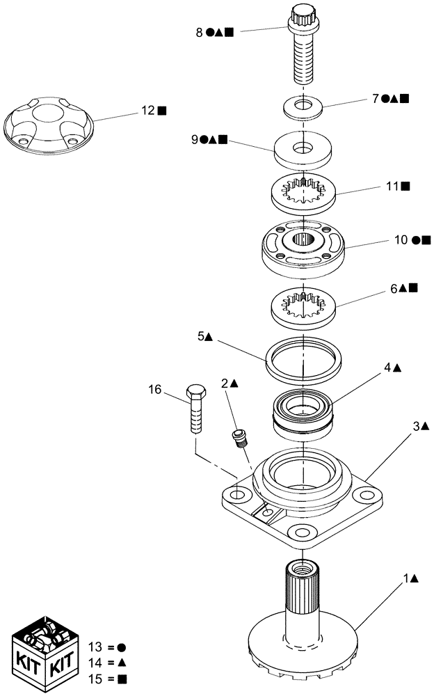 Схема запчастей Case IH RDX181 - (20.14.05[04]) - TOP CAP, SHOCK HUB, PIN Y7B667799 AND AFTER (14) - CROP CUTTING