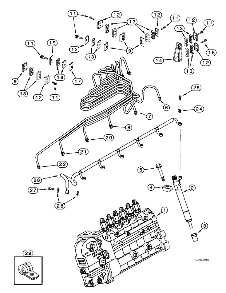 Схема запчастей Case IH 2188 - (3-02) - FUEL INJECTION SYSTEM, 6TA-830 ENGINE, PRIOR TO COMBINE P.I.N. JJC0191483 (02) - FUEL SYSTEM