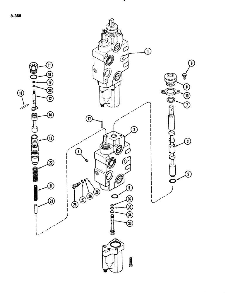 Схема запчастей Case IH 2294 - (8-368) - REMOTE VALVE BODY ASSEMBLY, TWO CIRCUIT AND ADD ON FOR THIRD AND FOURTH CIRCUIT WITHOUT LOAD CHECK (08) - HYDRAULICS