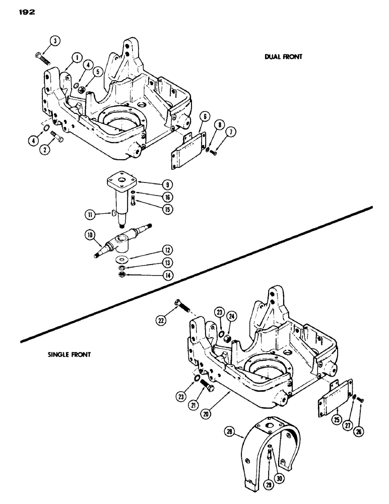 Схема запчастей Case IH 430 - (192) - DUAL FRONT WHEEL SUPPORT, SINGLE FRONT WHEEL SUPPORT (06) - POWER TRAIN