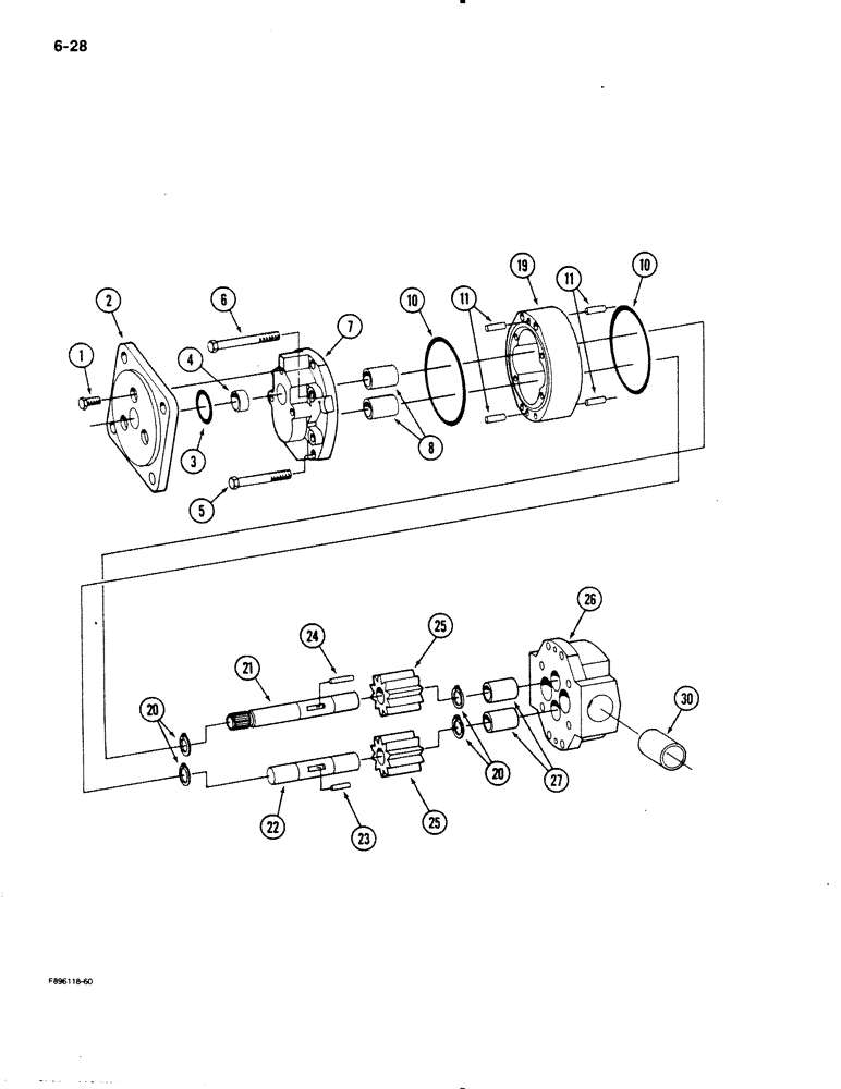 Схема запчастей Case IH 9110 - (6-28) - TRANSMISSION, LUBRICATION PUMP (06) - POWER TRAIN