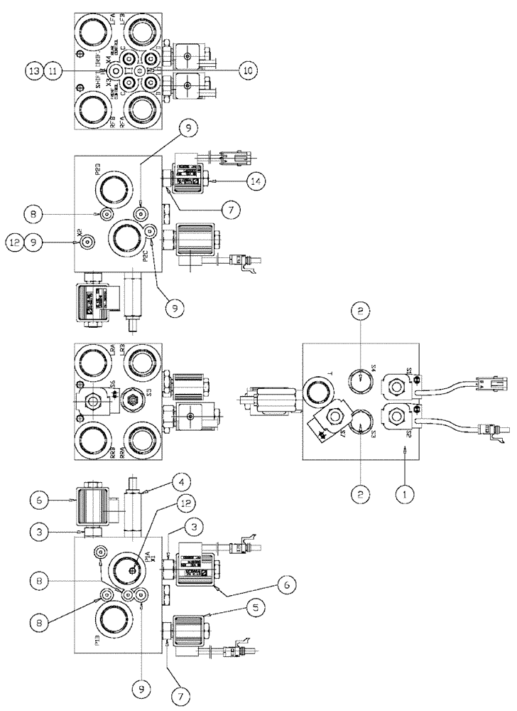 Схема запчастей Case IH 3185 - (06-021) - SHIFT BLOCK Hydraulic Plumbing