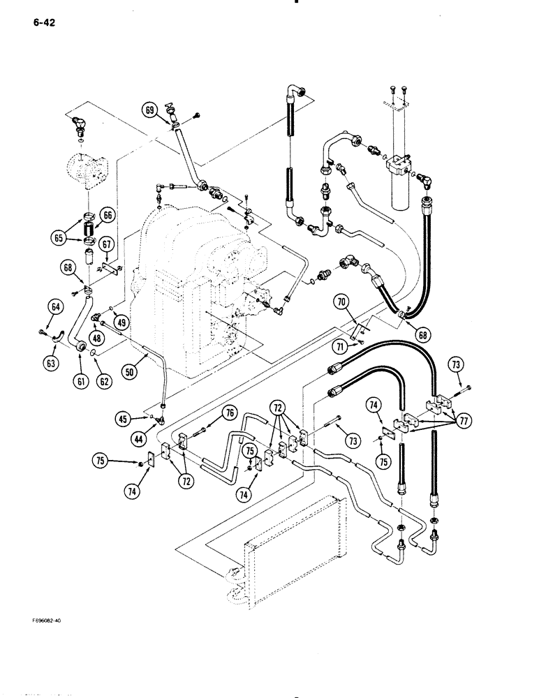 Схема запчастей Case IH 9110 - (6-42) - TRANSMISSION LUBRICATION, [CONT] (06) - POWER TRAIN