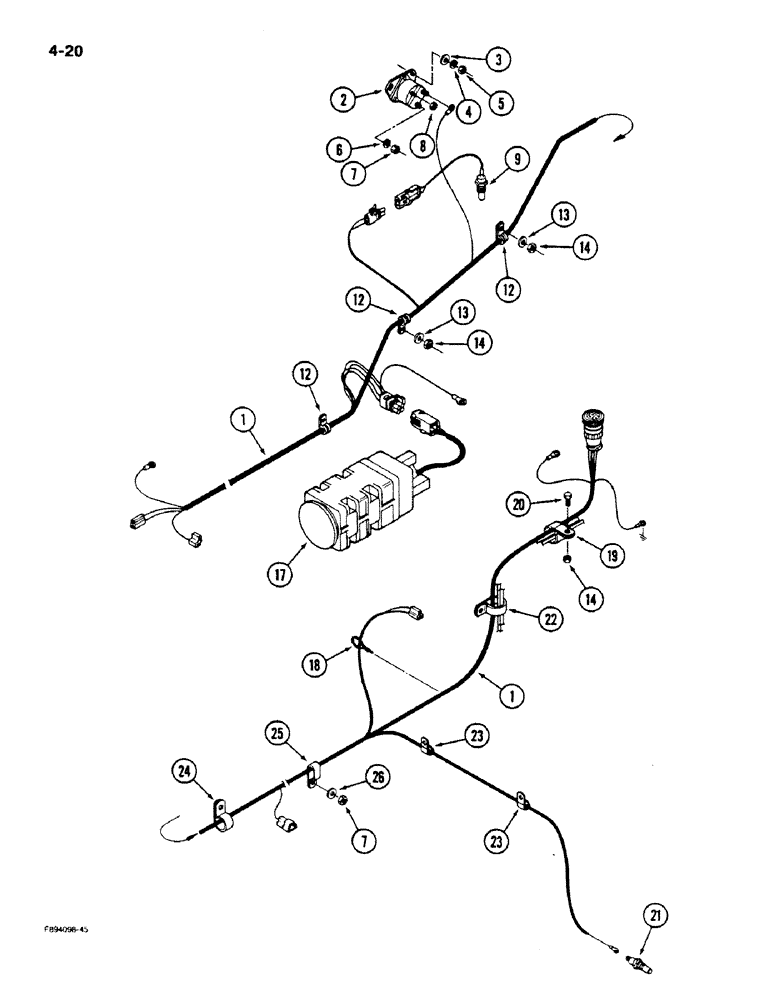 Схема запчастей Case IH 9170 - (4-20) - FRONT FRAME HARNESS (04) - ELECTRICAL SYSTEMS