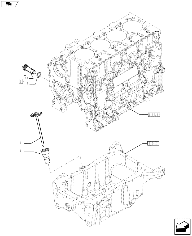 Схема запчастей Case IH F5AE5484C A001 - (0.27.0) - ENGINE OIL DIPSTICK (10) - ENGINE