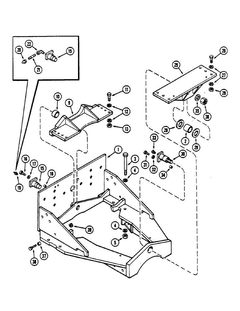 Схема запчастей Case IH 4690 - (6-210) - REAR AXLE TRUNNION AND PIVOT (06) - POWER TRAIN