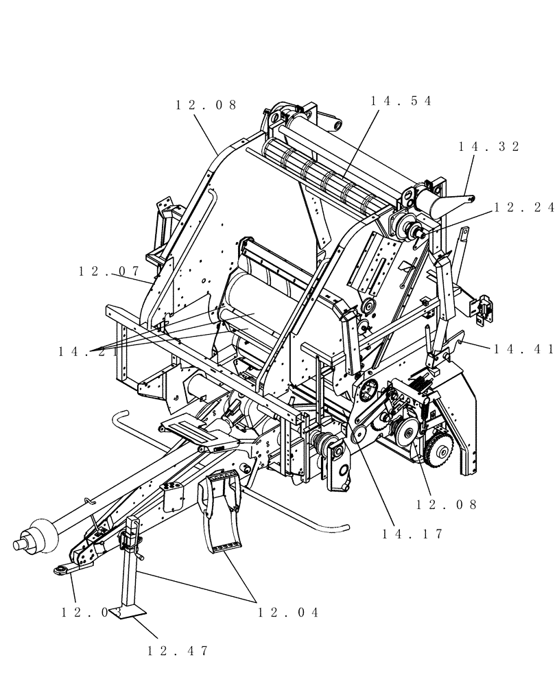 Схема запчастей Case IH RBX553 - (SECTION 12[RBX553]) - PICTORIAL INDEX, MAIN FRAME (00) - GENERAL