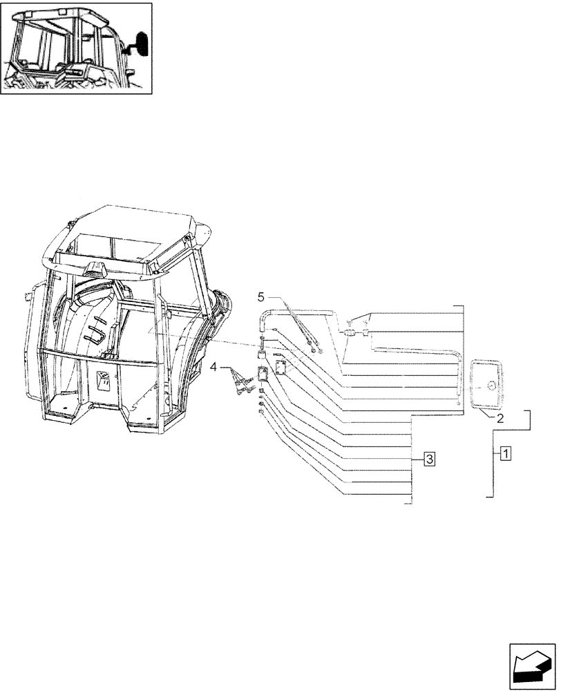 Схема запчастей Case IH JX95 - (1.92.0[63]) - CAB - EXTERIOR REARVIEW MIRRORS AND COMPONENT PARTS - C5386 (10) - OPERATORS PLATFORM/CAB