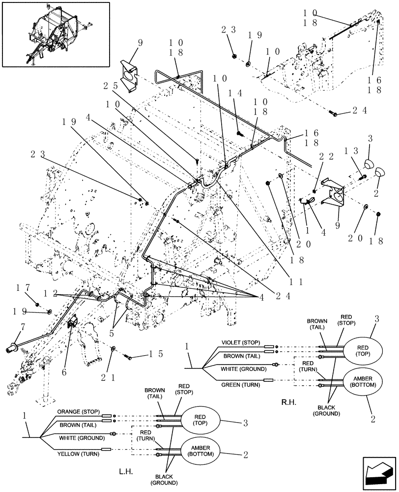 Схема запчастей Case IH RBX553 - (06.11) - LIGHTING, NORTH AMERICA (06) - ELECTRICAL SYSTEMS