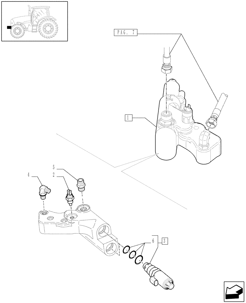 Схема запчастей Case IH PUMA 180 - (1.21.3[05]) - (VAR.212-463) 4WD FRONT AXLE WITH ACTIVE SUSPENSIONS - VALVE (03) - TRANSMISSION