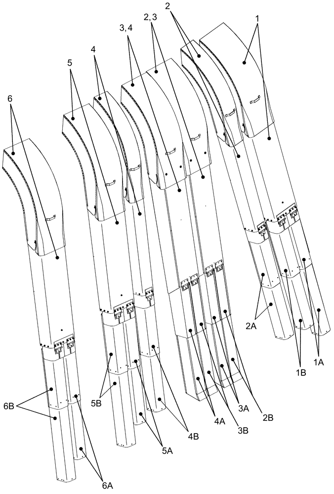 Схема запчастей Case IH CPX620 - (09C-18) - CONVEYOR CHUTES - 6 ROW NARROW IDENTIFICATION (15) - HANDLING SYSTEM