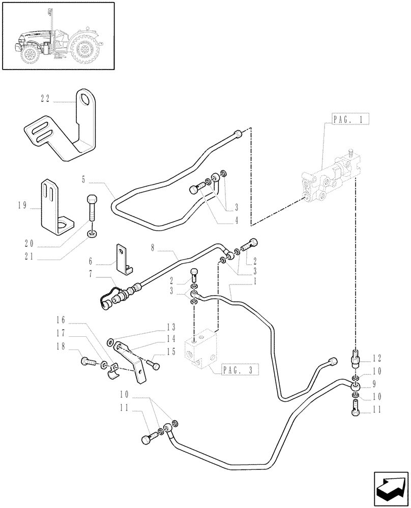 Схема запчастей Case IH JX1095N - (1.82.713/01[02]) - (VAR.372-414) TRAILER BRAKE VALVE (ITALY) - PIPES AND SOLENOID VALVES (07) - HYDRAULIC SYSTEM