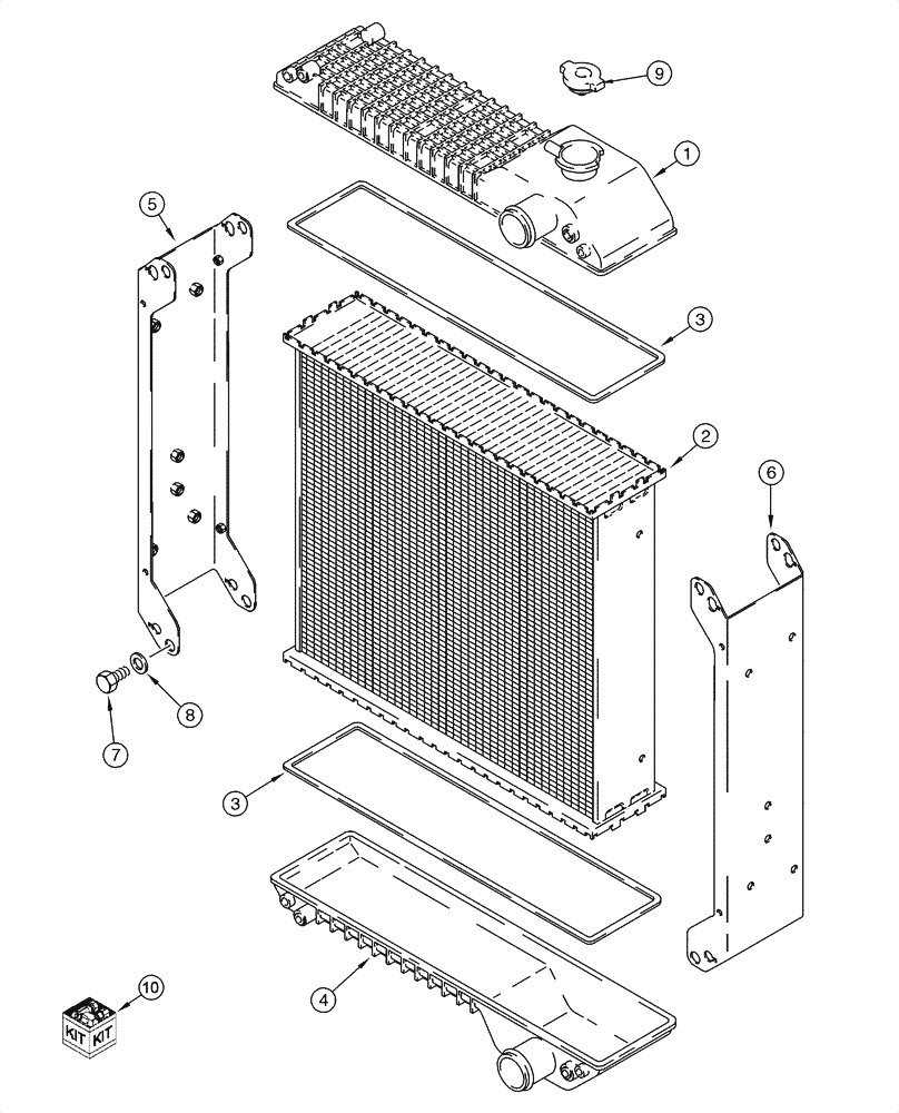 Схема запчастей Case IH P85 - (02-02) - RADIATOR ASSY - 4 ROW (02) - ENGINE