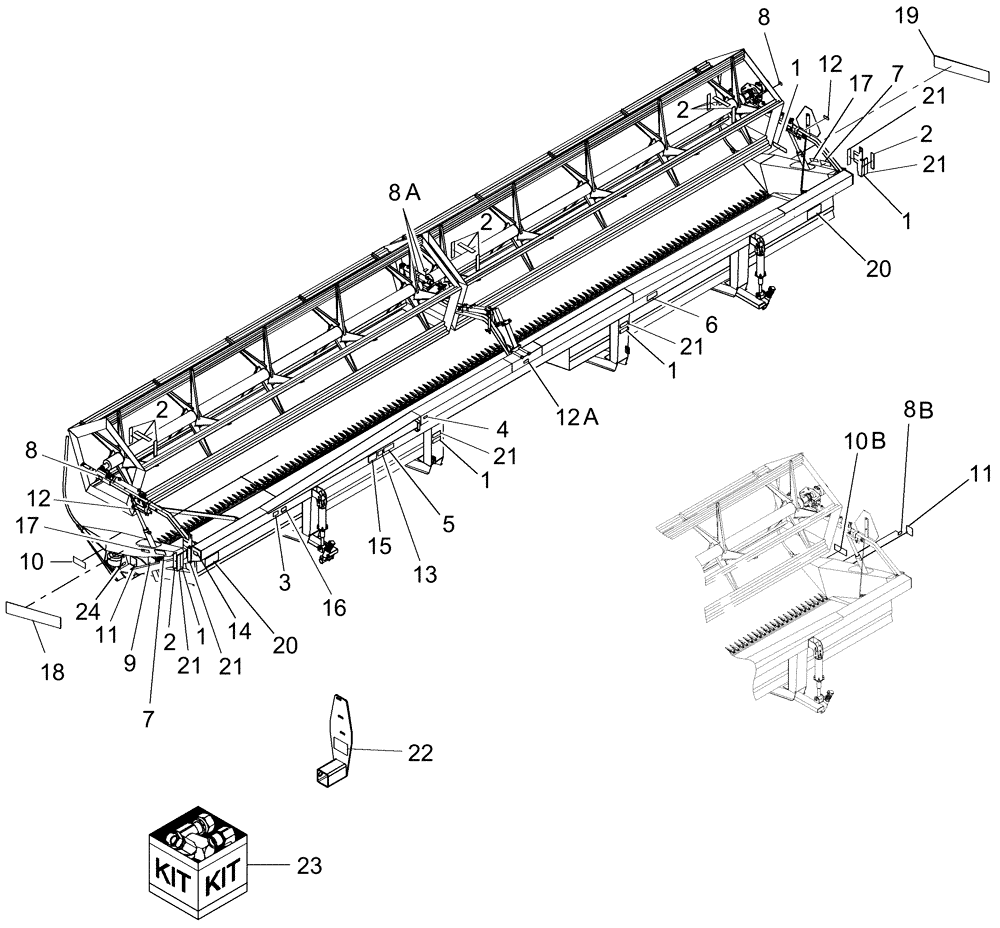 Схема запчастей Case IH DHX212 - (20.06.03) - DECALS (12) - MAIN FRAME