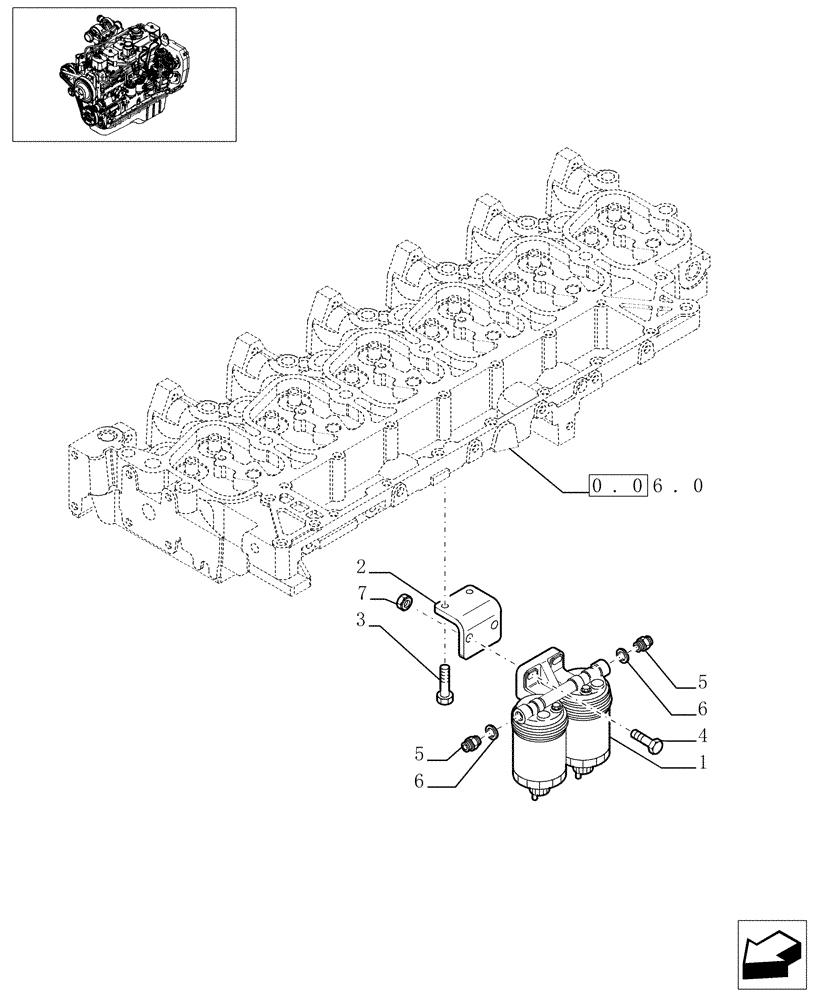 Схема запчастей Case IH F4GE0684E D600 - (0.20.0[01]) - FUEL FILTER (504069756) 