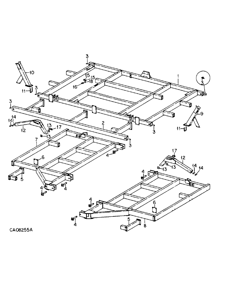 Схема запчастей Case IH 4600 - (A-02) - 4600 VIBRA SHANK, WING TYPE, MAIN AND WING FRAMES, SUPPORTS AND EXTENSIONS 