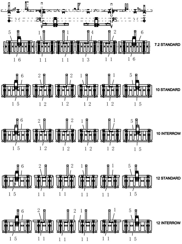 Схема запчастей Case IH ATX400 - (6.010.1) - GANG FRAME PARTS LAYOUT 27 Packer Gang Assemblies and Frames