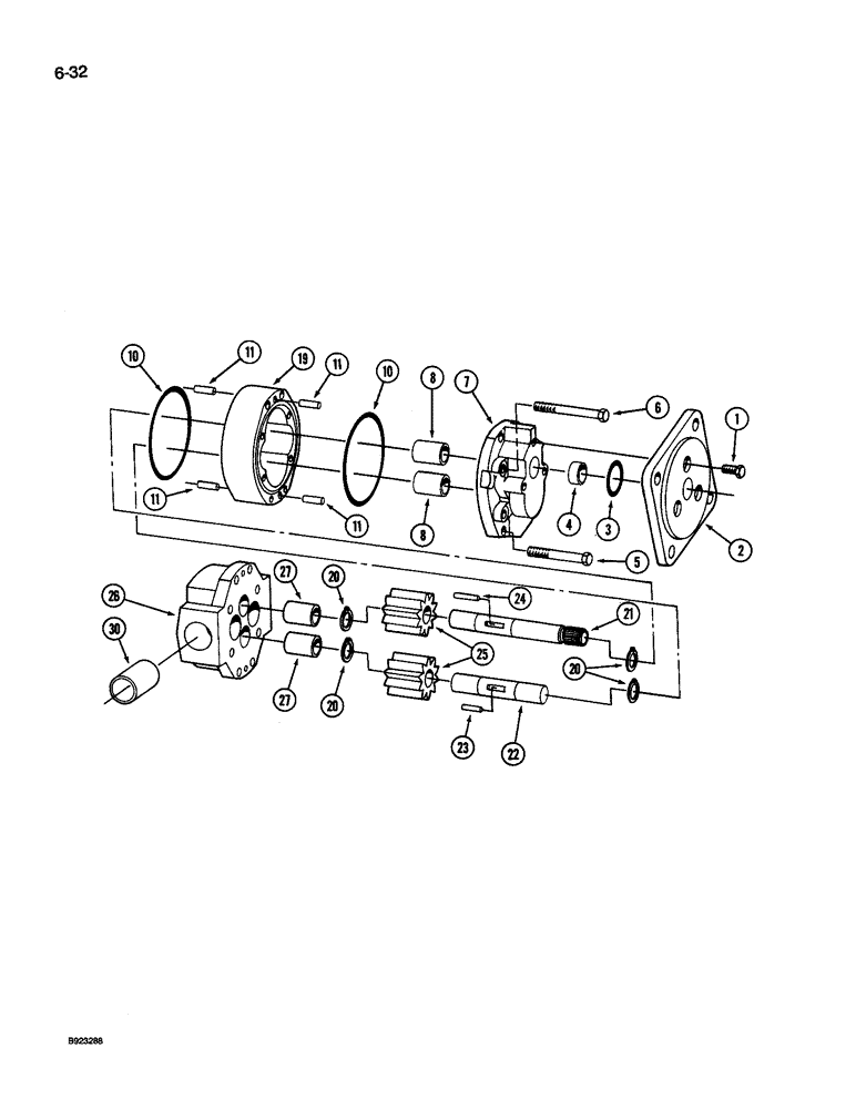 Схема запчастей Case IH 9250 - (6-032) - TRANSMISSION, LUBRICATION PUMP (06) - POWER TRAIN