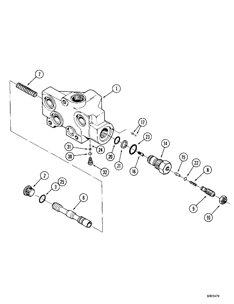 Схема запчастей Case IH 9350 - (8-78) - HYDRAULIC REMOTE VALVE INLET BODY, WITH PRIORITY VALVE (08) - HYDRAULICS