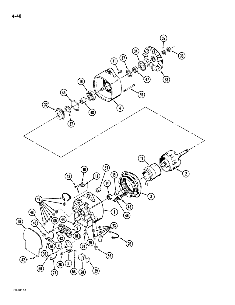 Схема запчастей Case IH 9180 - (4-40) - ALTERNATOR ASSEMBLY (04) - ELECTRICAL SYSTEMS