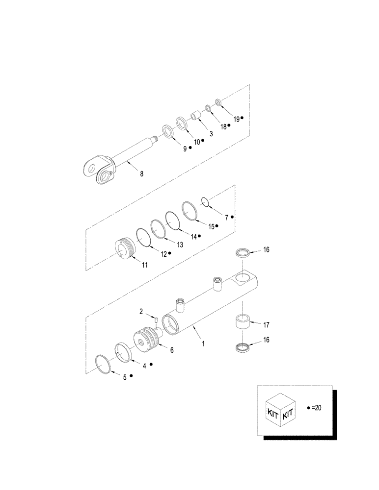 Схема запчастей Case IH STEIGER 335 - (05-08) - CYLINDER ASSY - STEERING, WITHOUT SENSOR (05) - STEERING