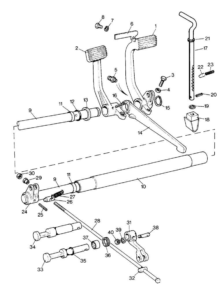 Схема запчастей Case IH 1390 - (J-01) - MECHANICAL BRAKING SYSTEM (5.1) - BRAKES