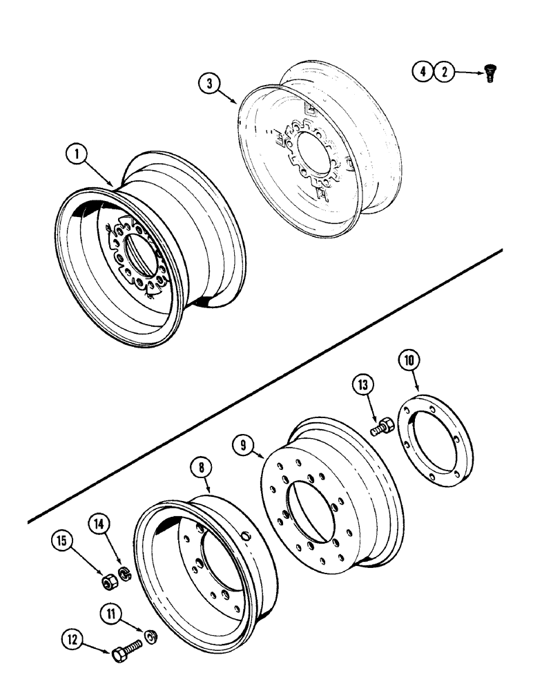 Схема запчастей Case IH 1290 - (T-07) - FRONT WHEELS, LOW PROFILE SPECIAL (11) - WHEELS & WEIGHTS