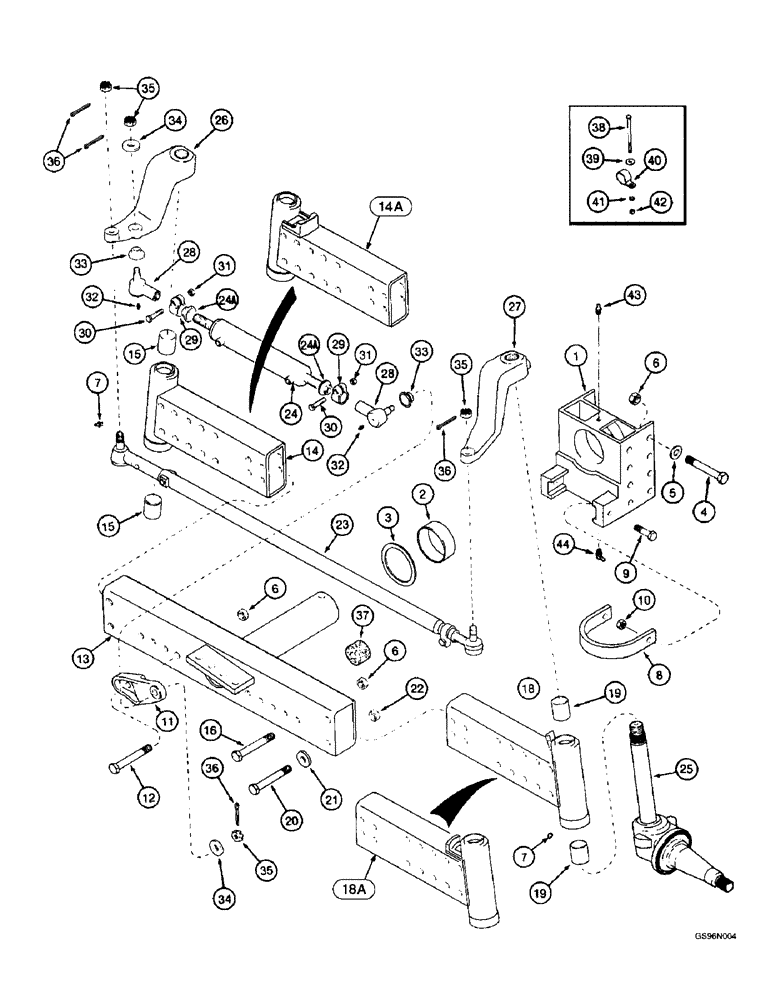 Схема запчастей Case IH 2144 - (5-12) - STEERING AXLE, ADJUSTABLE, WITHOUT POWER GUIDE AXLE (04) - STEERING